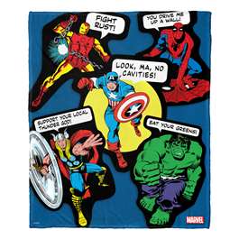 Marvel Comics, Avengers Stickers  Silk Touch Throw Blanket 50"x60"  