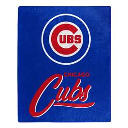Chicago Baseball Cubs Signature Raschel Plush Throw Blanket 50X60 inches