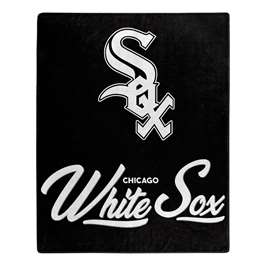 Chicago Baseball White Sox Signature Raschel Plush Throw Blanket 50X60 inches