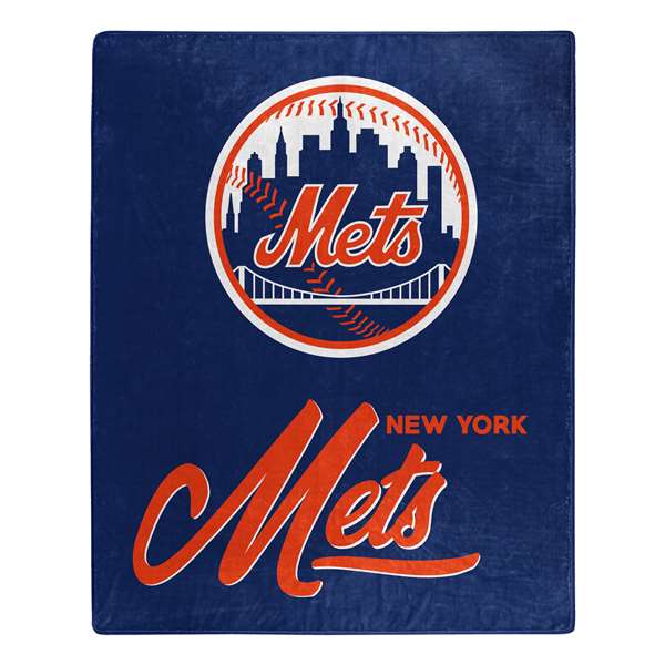 New York Baseball Mets Signature Raschel Plush Throw Blanket 50X60 inches