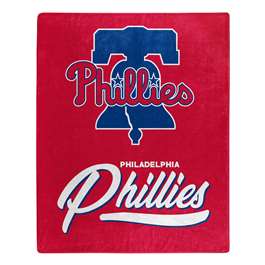 Philadelphia Baseball Phillies Signature Raschel Plush Throw Blanket 50X60 inches