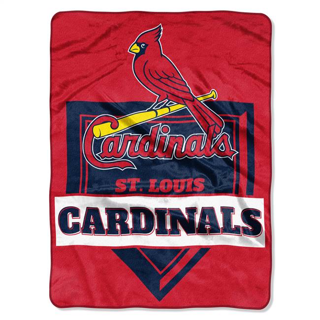St Louis Baseball Cardinals Home Plate Raschel Throw Blanket 60X80 inches
