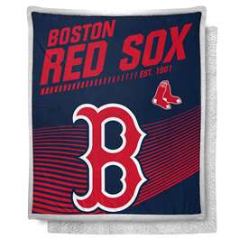 Boston Baseball Red Sox New School Mink Sherpa Blanket 50X60 inches