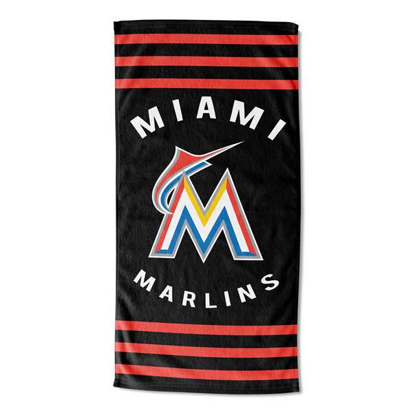 Miami Baseball Marlins Striped Beach Towel 30X60 inches