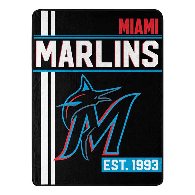 Miami Baseball Marlins Wlak Off Micro Raschel Throw Blanket 46X60 inches