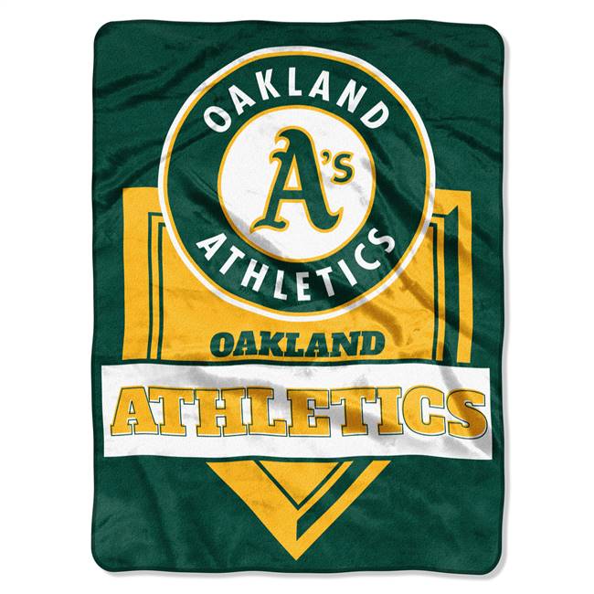 Oakland Baseball Athletics Home Plate Raschel Throw Blanket 60X80 inches