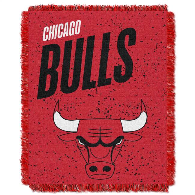Chicago Basketball Bulls Double Play Woven Jacquard Throw Blanket 