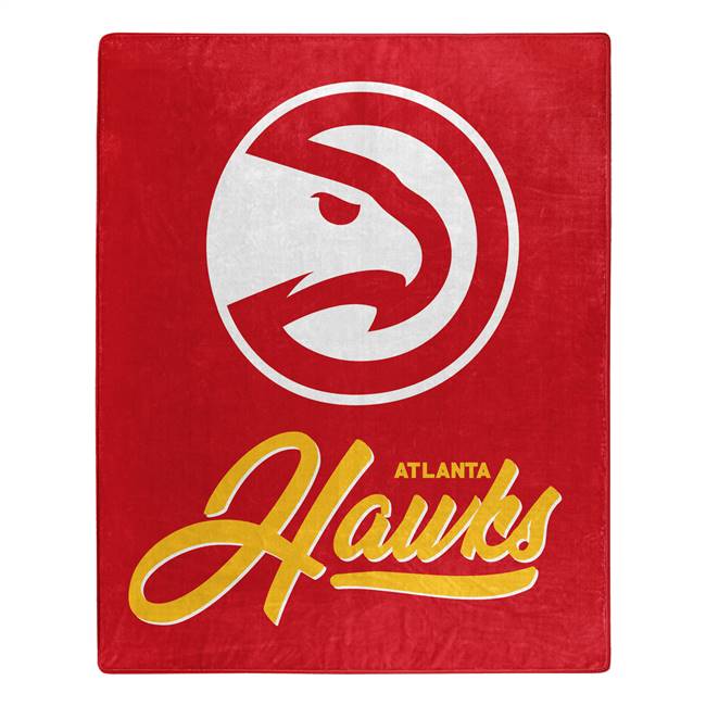 Atlanta Basketball Hawks Signature Raschel Plush Throw Blanket 50X60 