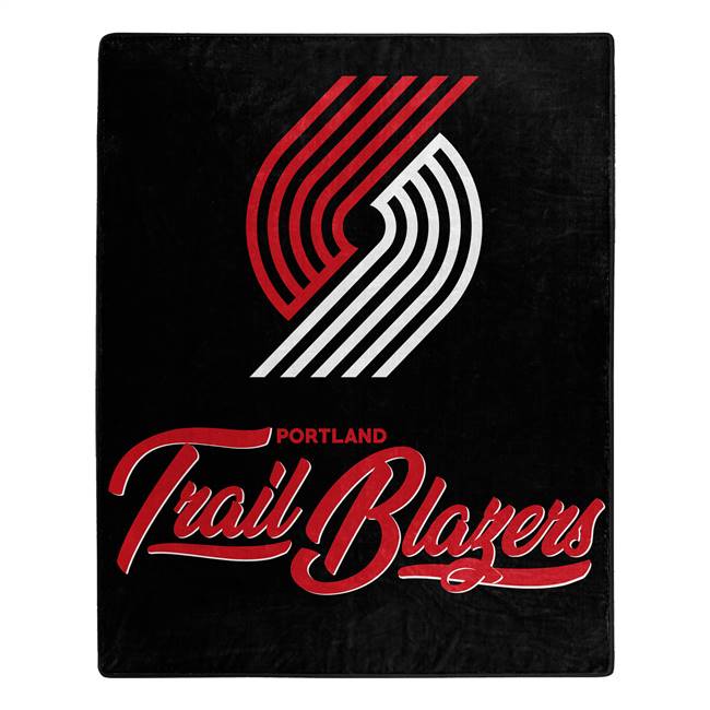 Portland Basketball Trailblazers Signature Raschel Plush Throw Blanket 50X60 