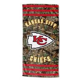 Kansas City Chiefs Real Tree Stripes Beach Towel 