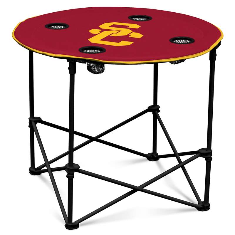 USC University of Southern California TrojansRound Folding Table with Carry Bag