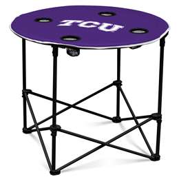 TCU Texas Christian University Horned Frogs Round Folding Table with Carry Bag