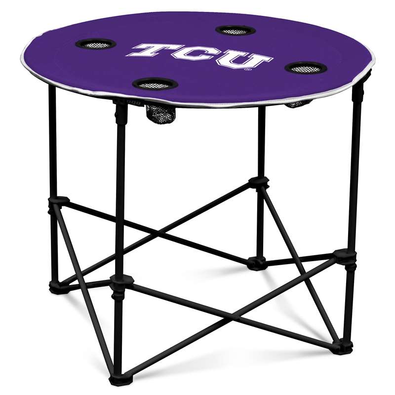 TCU Texas Christian University Horned Frogs Round Folding Table with Carry Bag