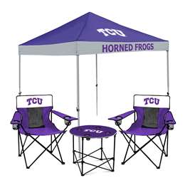 TCU Horned Frogs Canopy Tailgate Bundle - Set Includes 9X9 Canopy, 2 Chairs and 1 Side Table