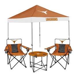 Texas Longhorns Canopy Tailgate Bundle - Set Includes 9X9 Canopy, 2 Chairs and 1 Side Table