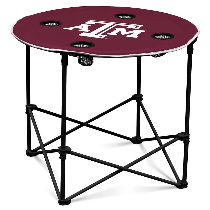 Texas A&M Aggies Round Folding Table with Carry Bag