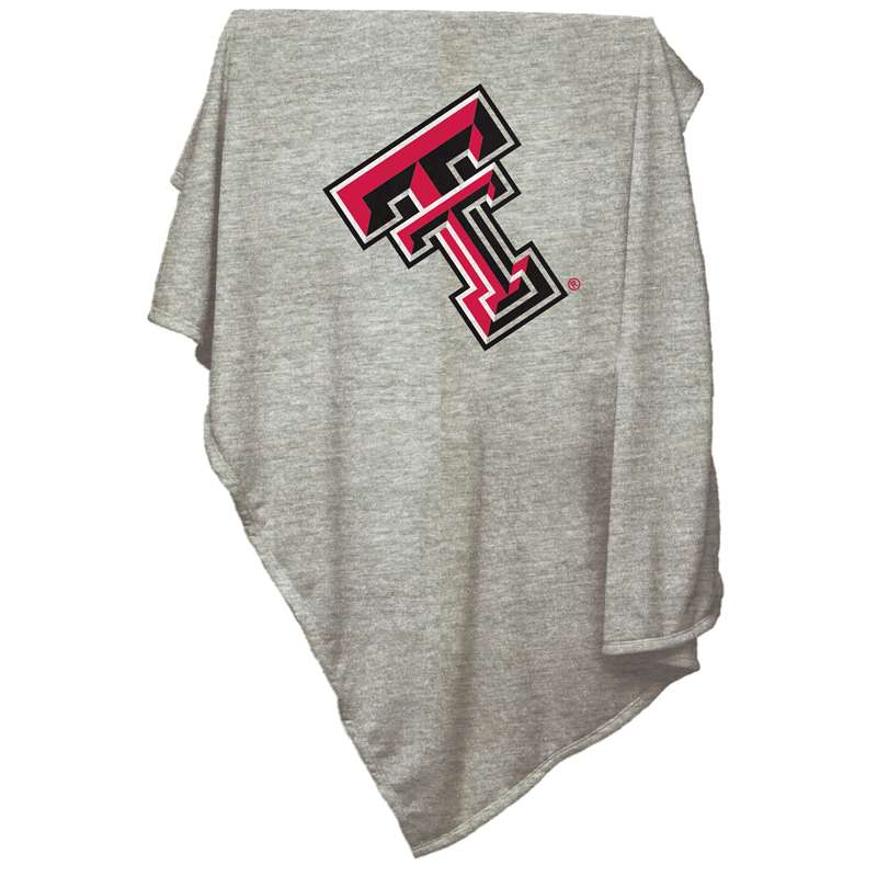 Texas Tech Gray Sweatshirt Blanket