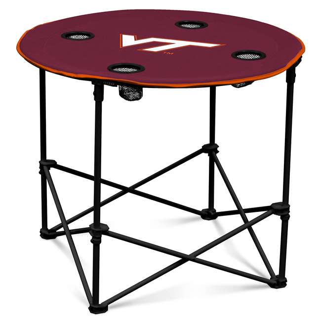 Virginia Tech Hokies Round Folding Table with Carry Bag