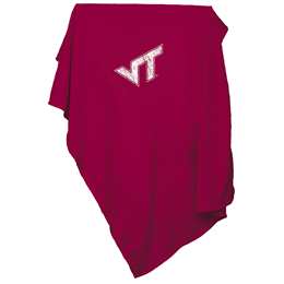 Logo Brands NCAA Virginia Tech Sweatshirt Blanket, One Size, Multicolor