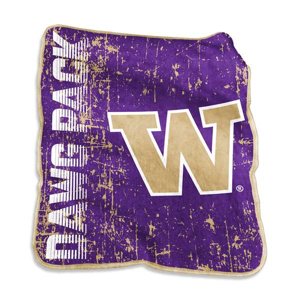 University of Washington Huskies Raschel Throw Blanket 60 X 50 inches