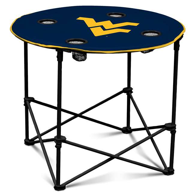 University of West Virginia Mountaineers Round Folding Table with Carry Bag