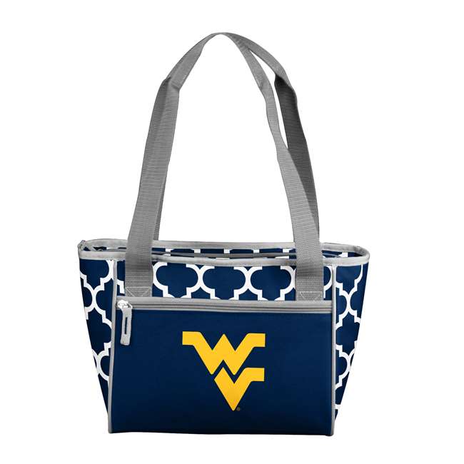 West Virginia Quatrefoil 16 Can Cooler Tote