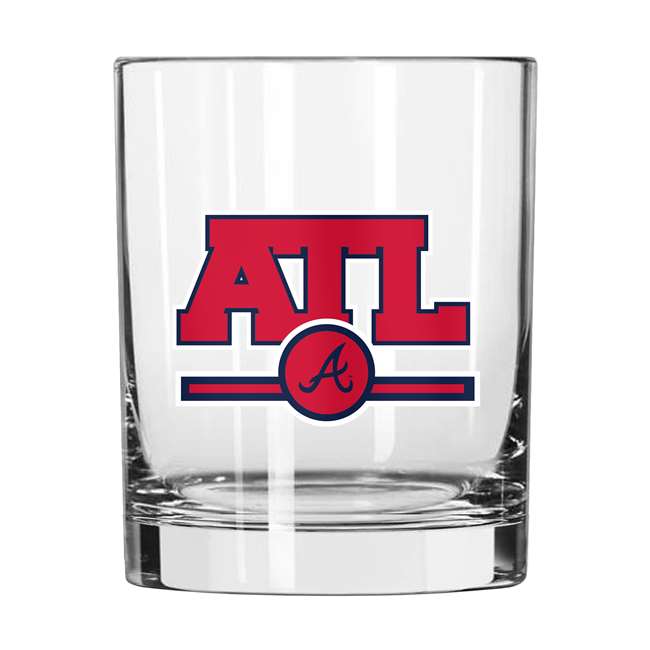 Atlanta Braves 14oz Letterman Rock Glass (2 Pack)