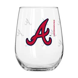 Atlanta Braves 16oz Satin Etch Curved Beverage Glass (2 Pack)