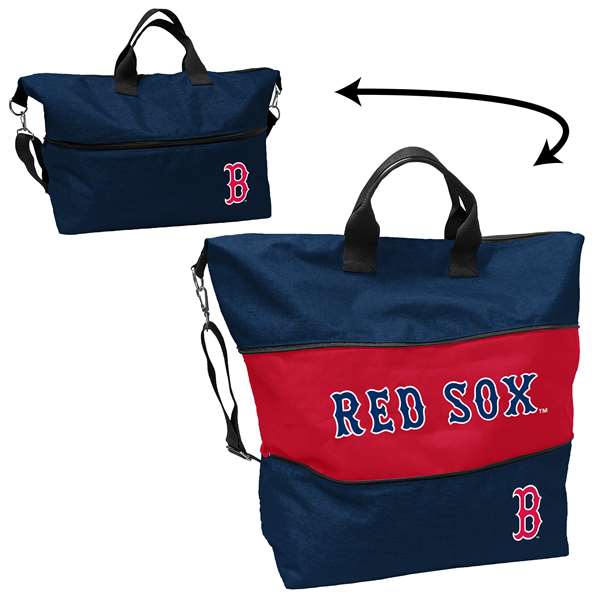 Boston Red Sox Crosshatch Expandable Tote Bag