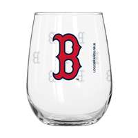 Boston Red Sox 16oz Satin Etch Curved Beverage Glass (2 Pack)