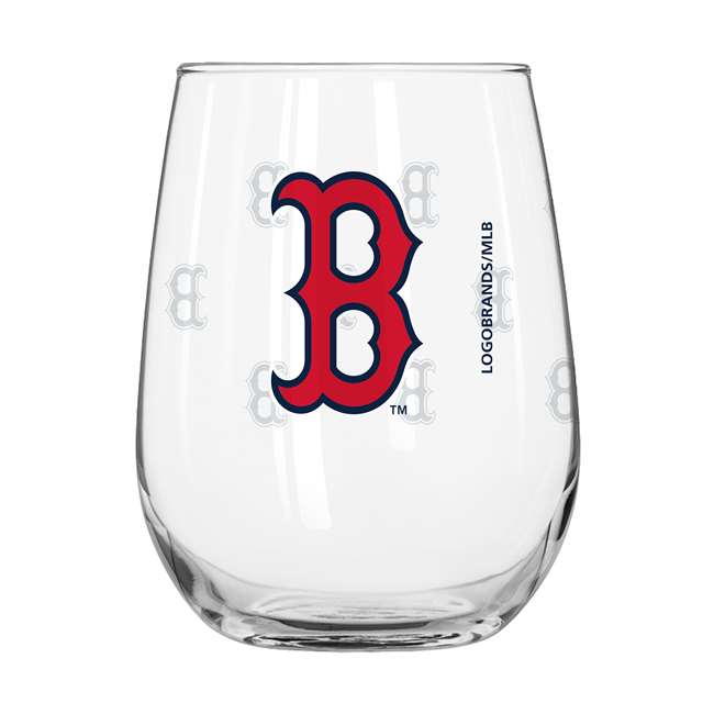 Boston Red Sox 16oz Satin Etch Curved Beverage Glass (2 Pack)