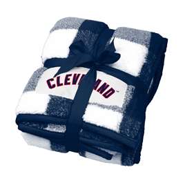 Cleveland Indians Buffalo Check Frosty Fleece Blanket  40