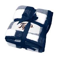 Detroit Tigers Buffalo Check Frosty Fleece Blanket  2