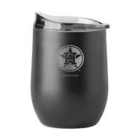 Houston Astros 16oz Etch Black Powder Coat Curved Beverage