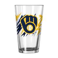 Milwaukee Brewers 16oz Zig Zag Pint Glass