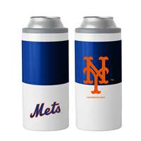 New York MetsColorblock 12oz Slim Can Stainless Steel Coozie