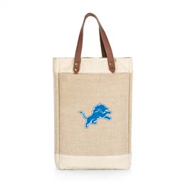 Detroit Lions Jute 2 Bottle Insulated Wine Bag  