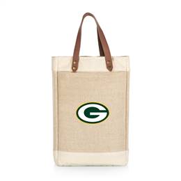 Green Bay Packers Jute 2 Bottle Insulated Wine Bag  