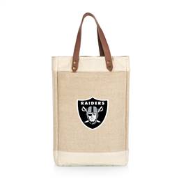 Las Vegas Raiders Jute 2 Bottle Insulated Wine Bag  