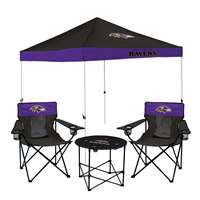 Baltimore Ravens Canopy Tailgate Bundle - Set Includes 9X9 Canopy, 2 Chairs and 1 Side Table