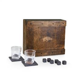 Arkansas Sports Razorbacks Whiskey Box Drink Set