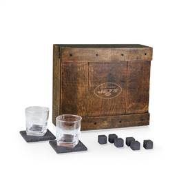 New York Jets Whiskey Box Drink Set