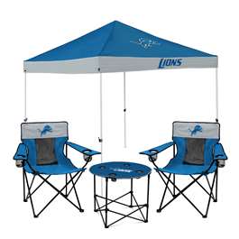 Detroit Lions Canopy Tailgate Bundle - Set Includes 9X9 Canopy, 2 Chairs and 1 Side Table