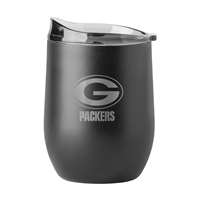 Green Bay Packers 16oz Etch Black Powder Coat Curved Beverage