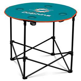 Miami Dolphins Round Folding Table with Carry Bag