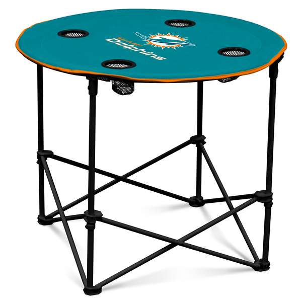 Miami Dolphins Round Folding Table with Carry Bag
