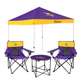 Minnesota Vikings Canopy Tailgate Bundle - Set Includes 9X9 Canopy, 2 Chairs and 1 Side Table