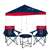 New England Patriots Canopy Tailgate Bundle - Set Includes 9X9 Canopy, 2 Chairs and 1 Side Table