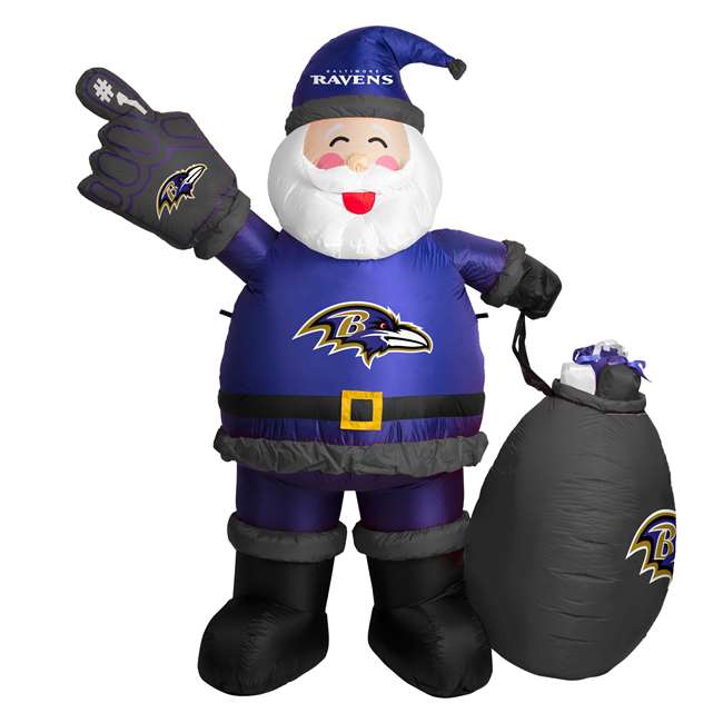 Baltimore Ravens Inflatable Santa 7 Ft Tall