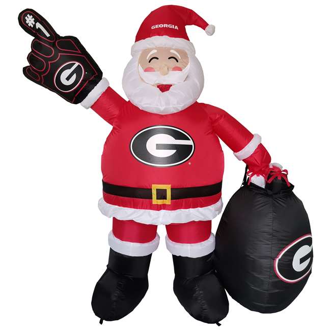 Georgia Bulldgos Inflatable Santa 7 Ft Tall